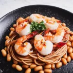 Protein powerhouse spicy prawn and white bean pasta, a healthy prawn recipe
