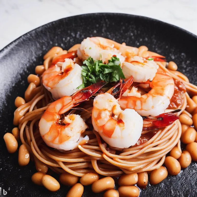Prawn and Bean Pasta 1 Protein powerhouse spicy prawn and white bean pasta, a healthy prawn recipe
