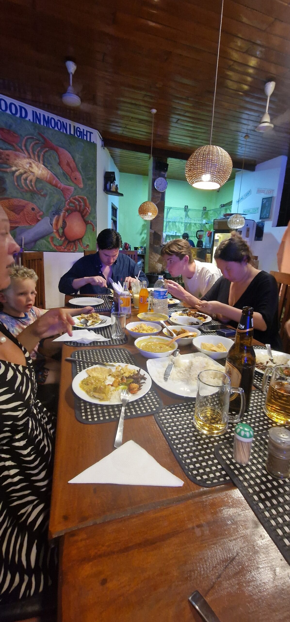 Dinner at a restaurant in Sri Lanka