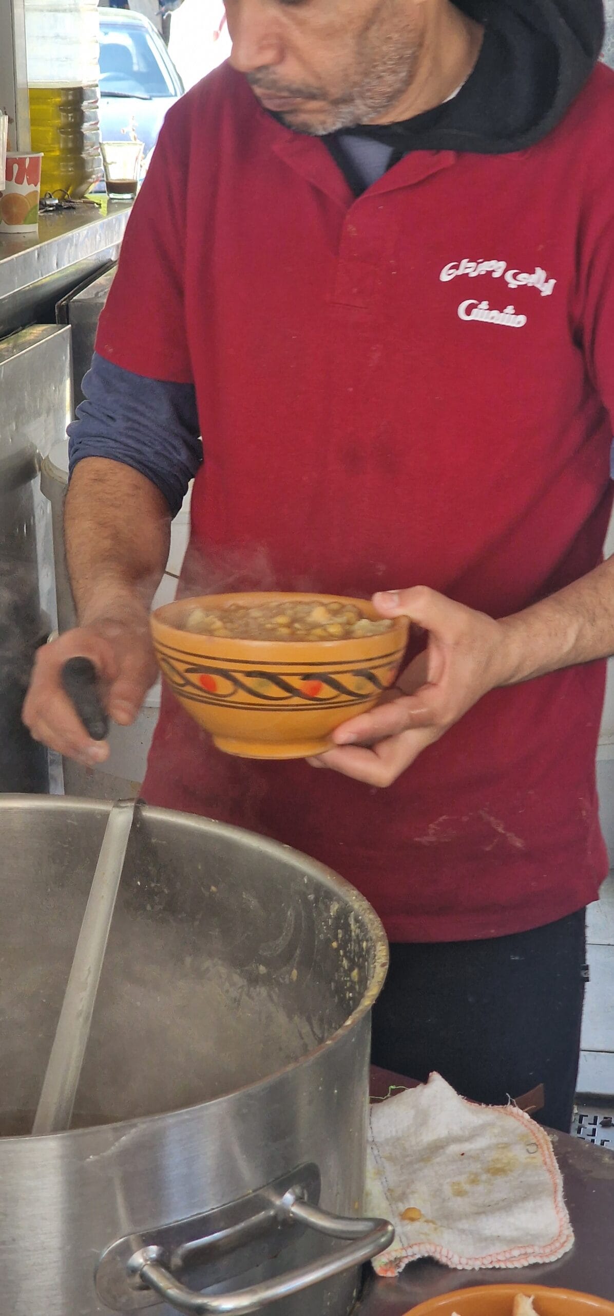 Serving lablebi from the pot