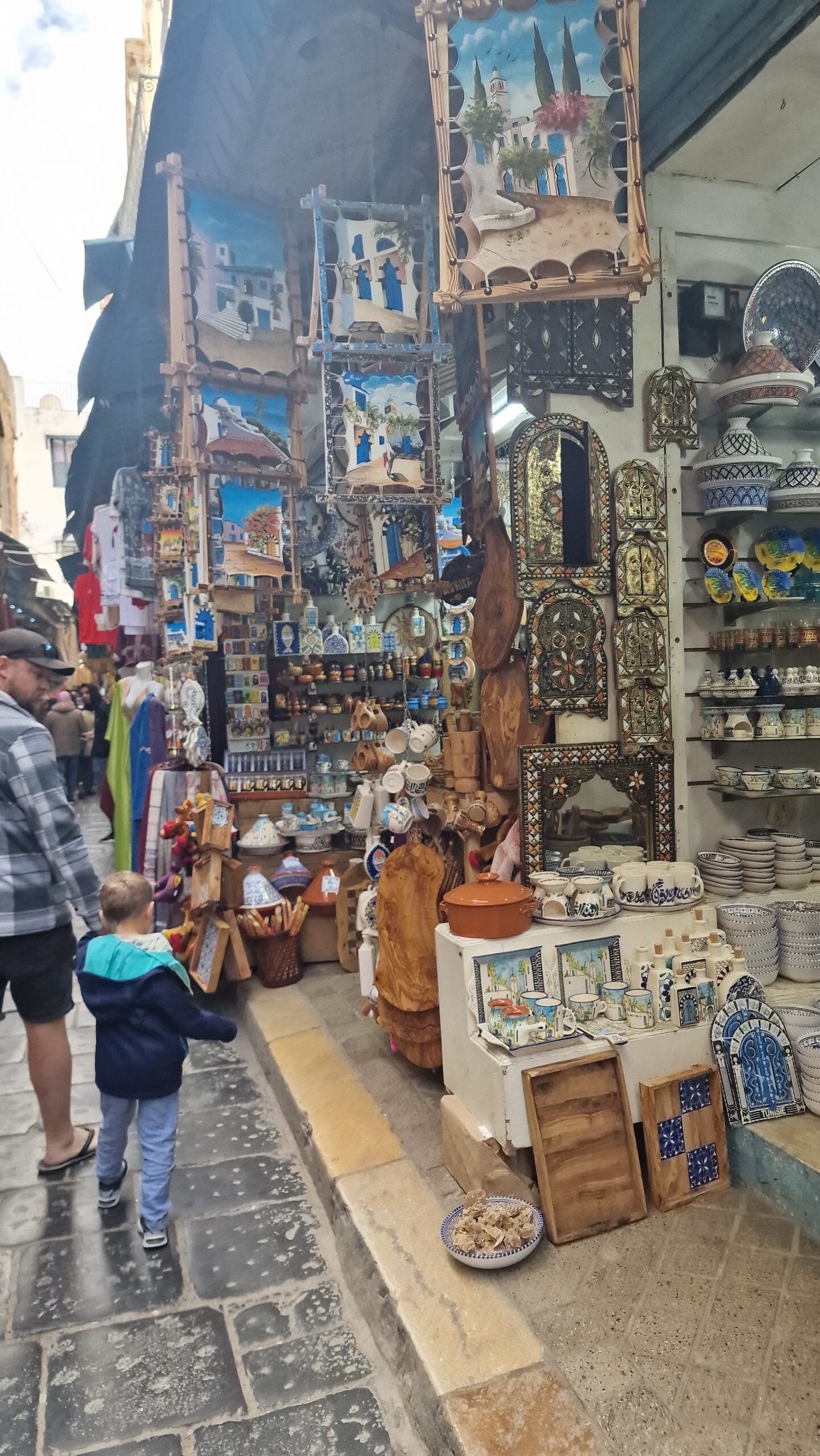 Walking through a souk in the medina