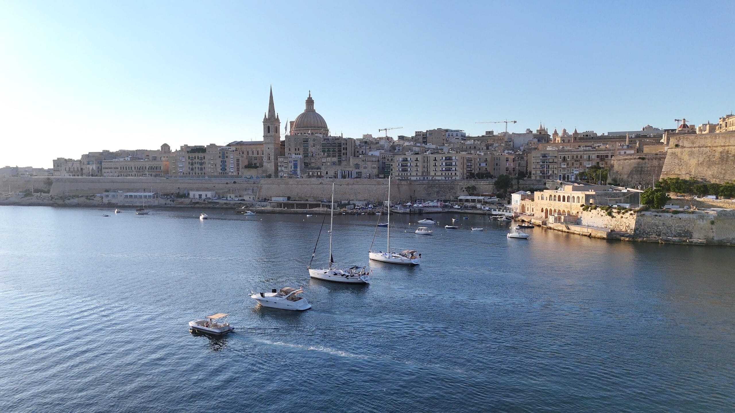 Sailing past Valletta, Malta