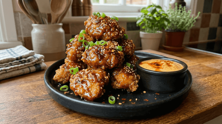 Sticky & Spicy Glazed Crispy Chicken Bites