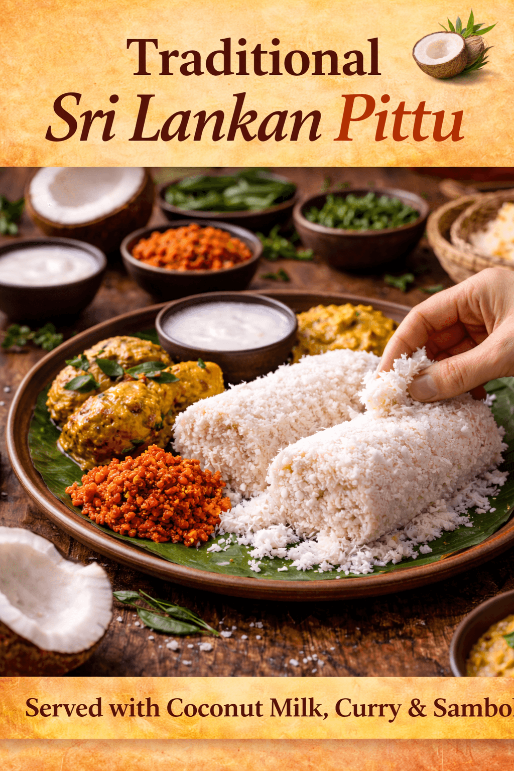 Sri Lankan pittu Pinterest image
