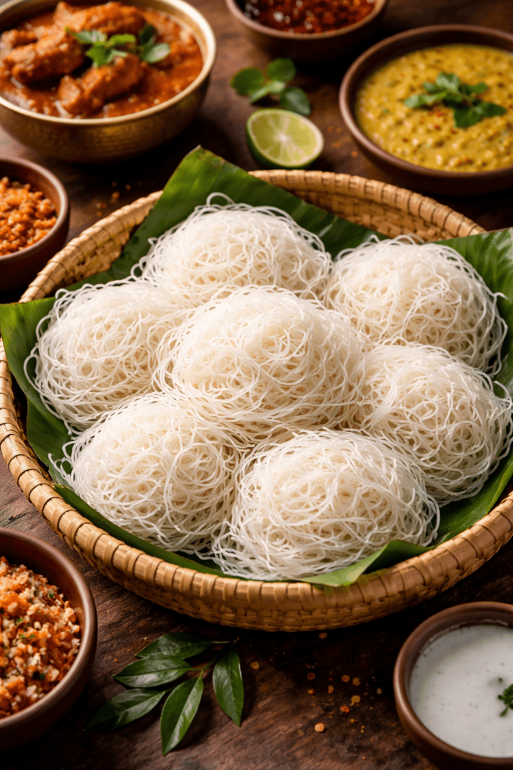String hoppers served on a plate