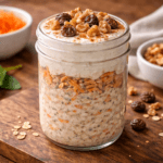 Carrot cake overnight oats jar