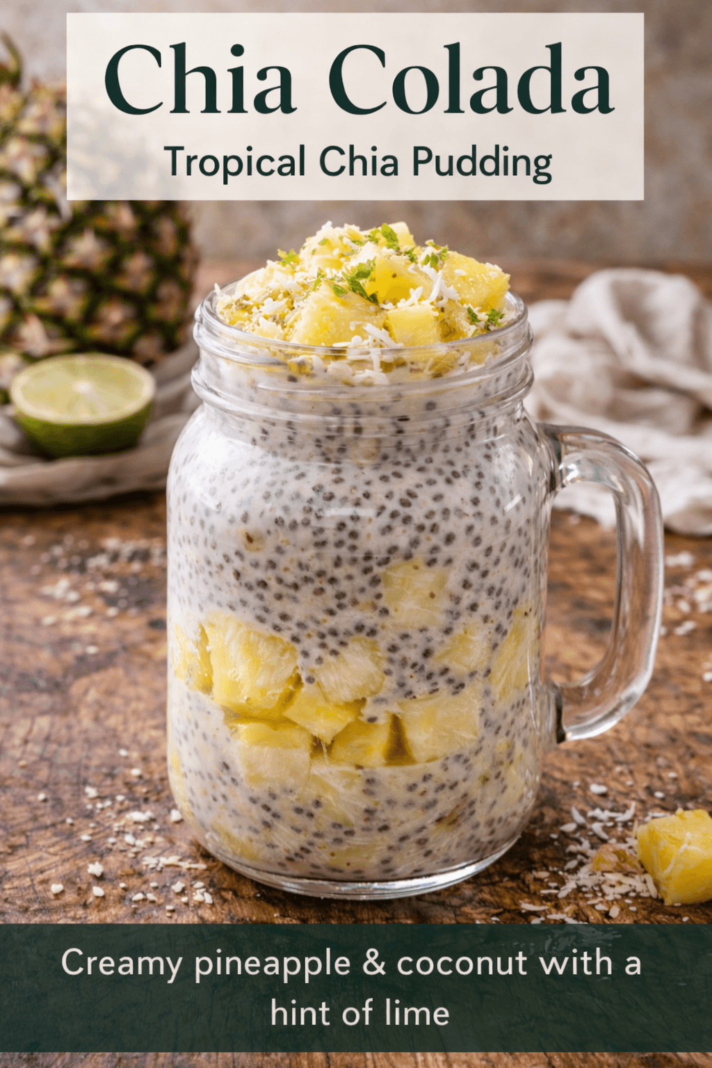 Chia colada Pinterest image