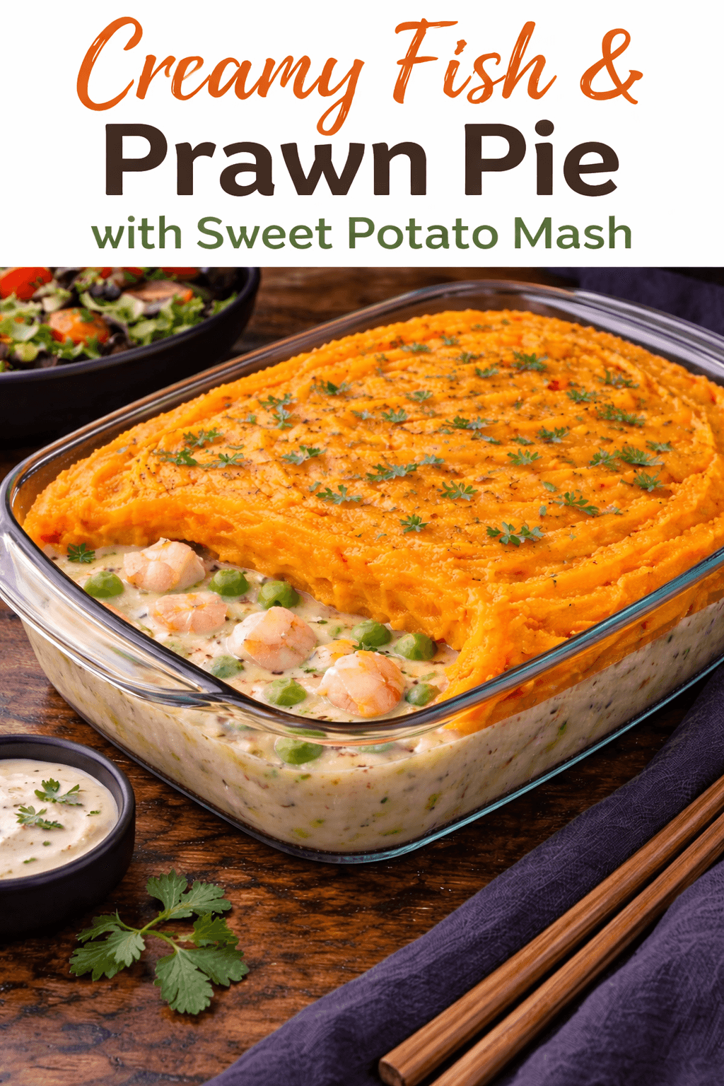 Healthy fish pie Pinterest image