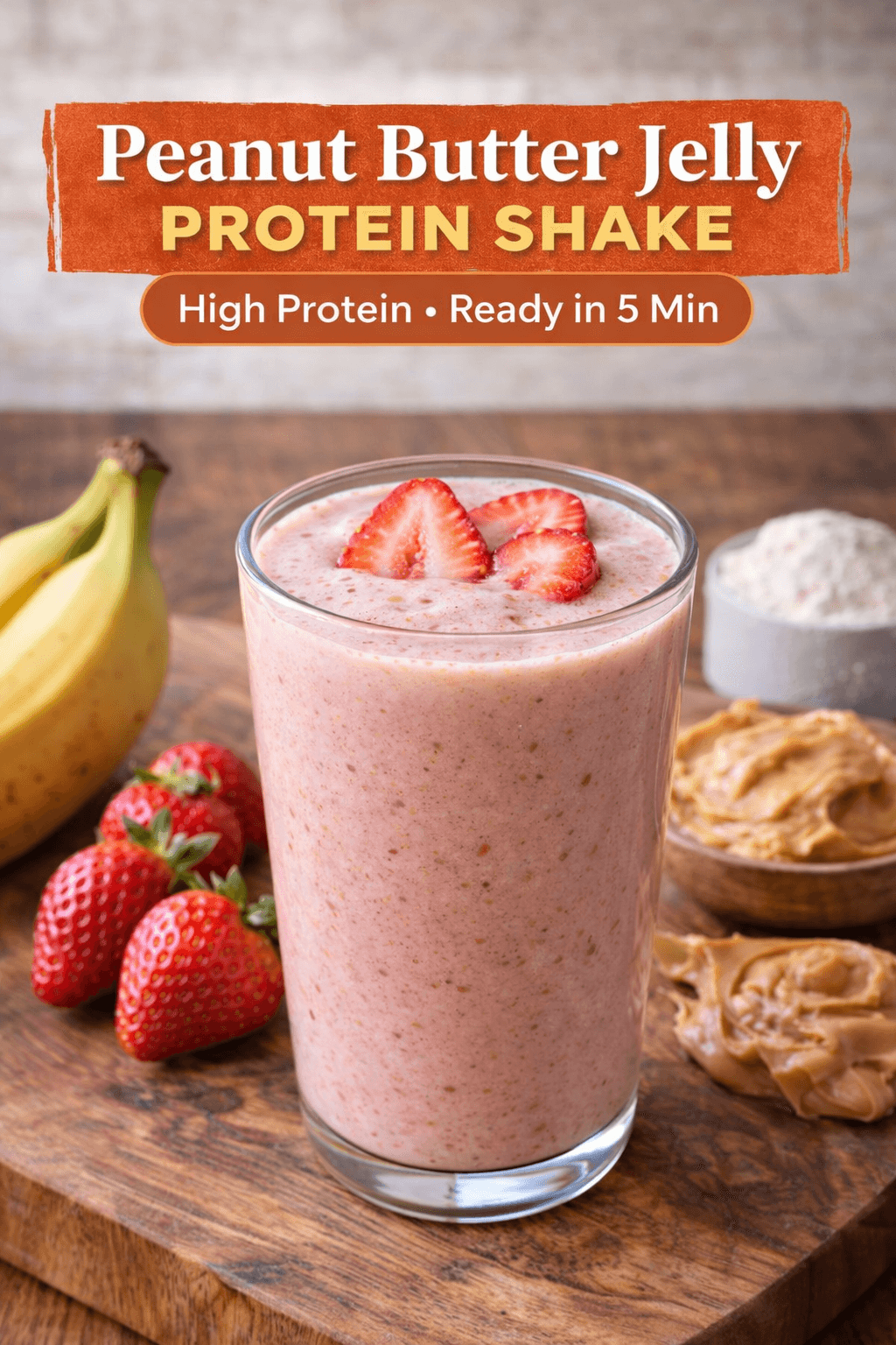PB&J protein shake Pinterest image