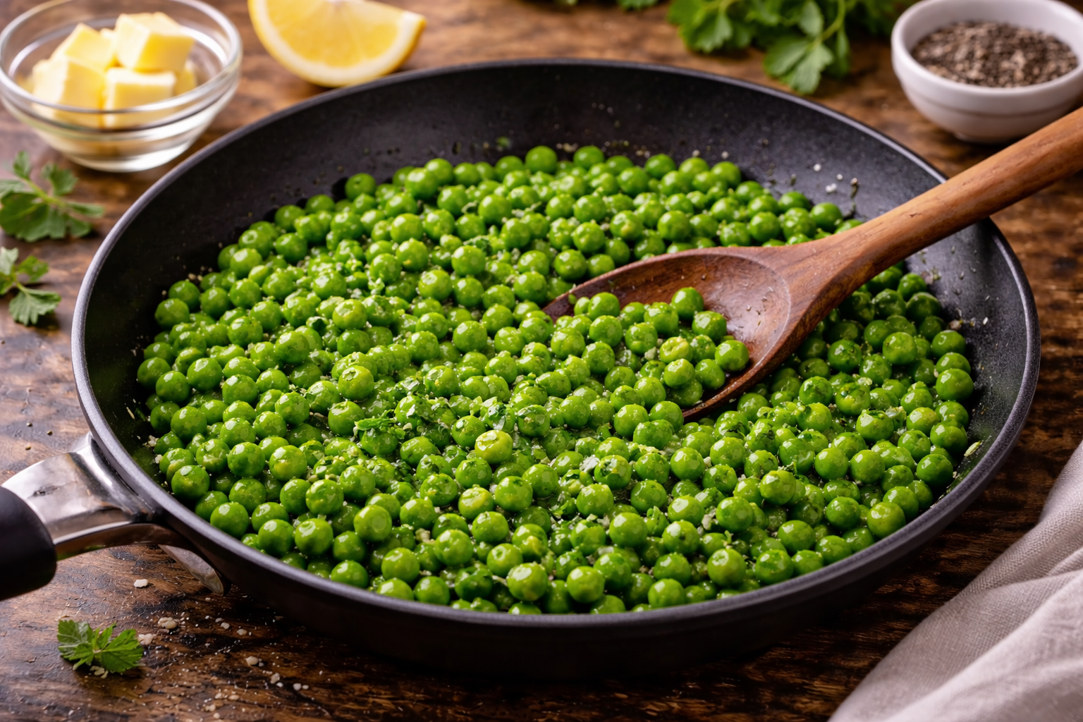 Peas with mint and butter