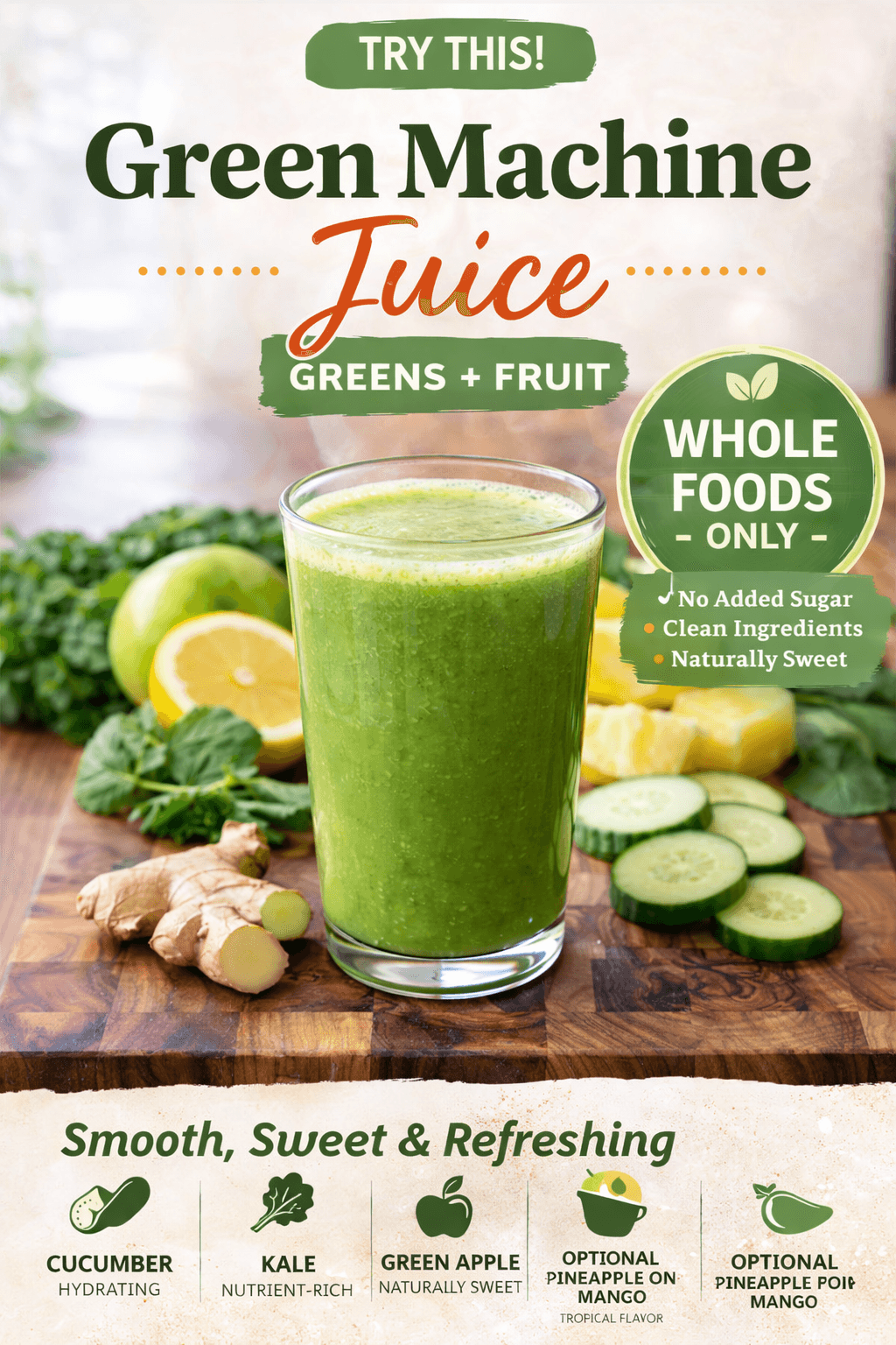 Green machine juice Pinterest image