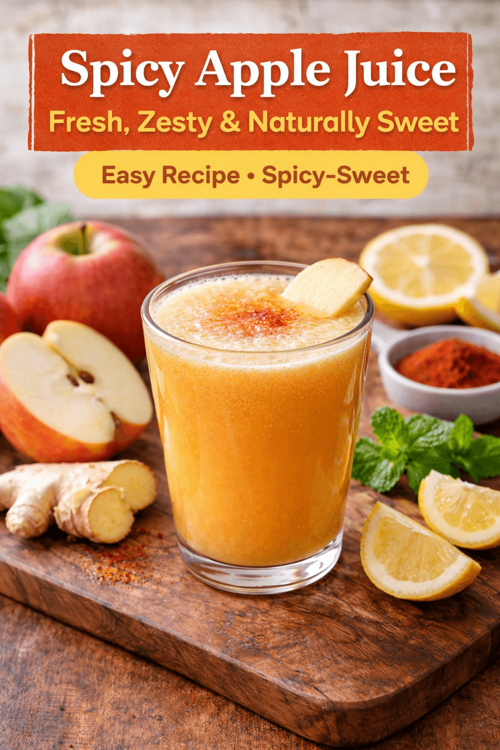 Spicy apple juice Pinterest image