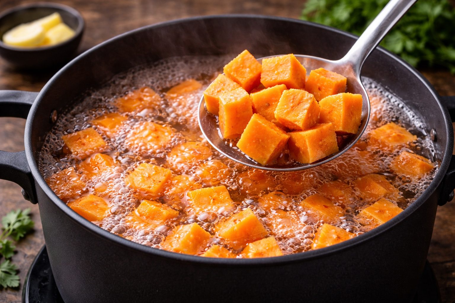 Boiling sweet patato