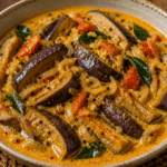 Sri Lankan Aubergine Curry in a bowl