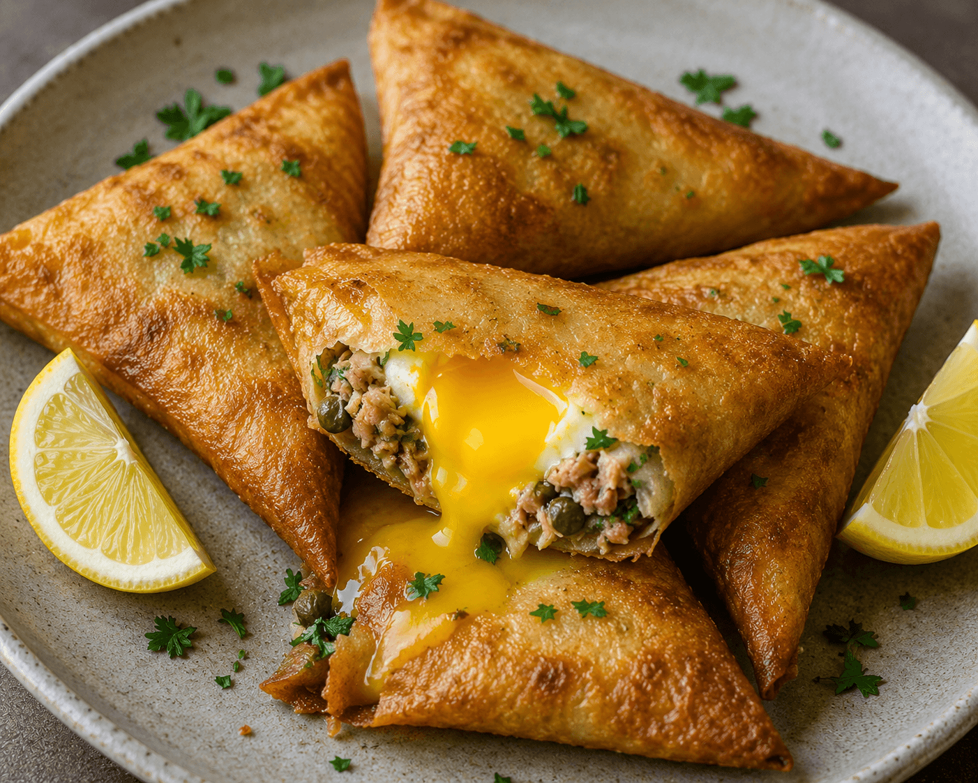 Brik (Tunisian Fried Pastry with Tuna and Egg)
