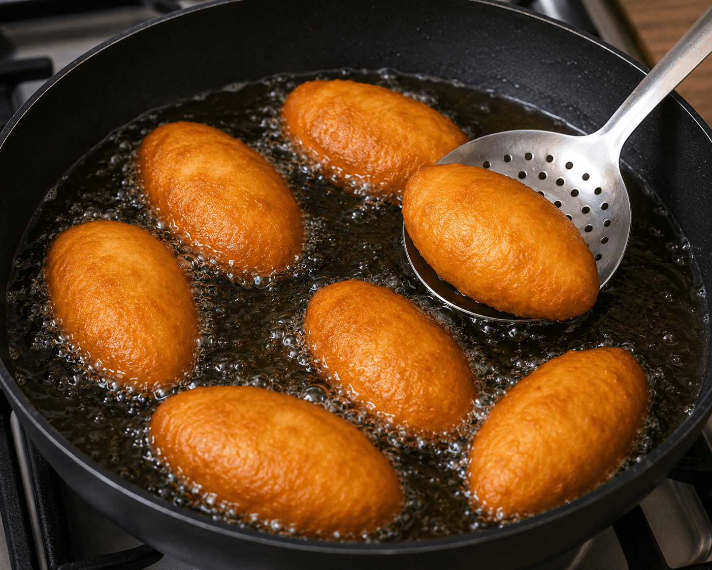 Fricasse frying in oil