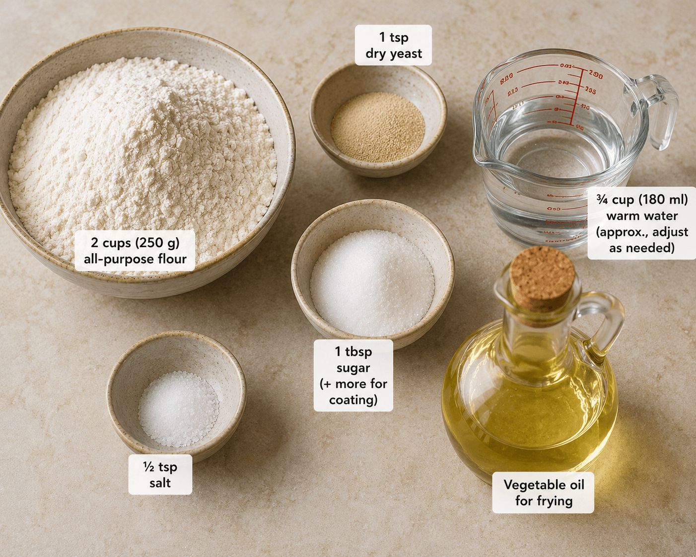 Ingredients for bambalouni
