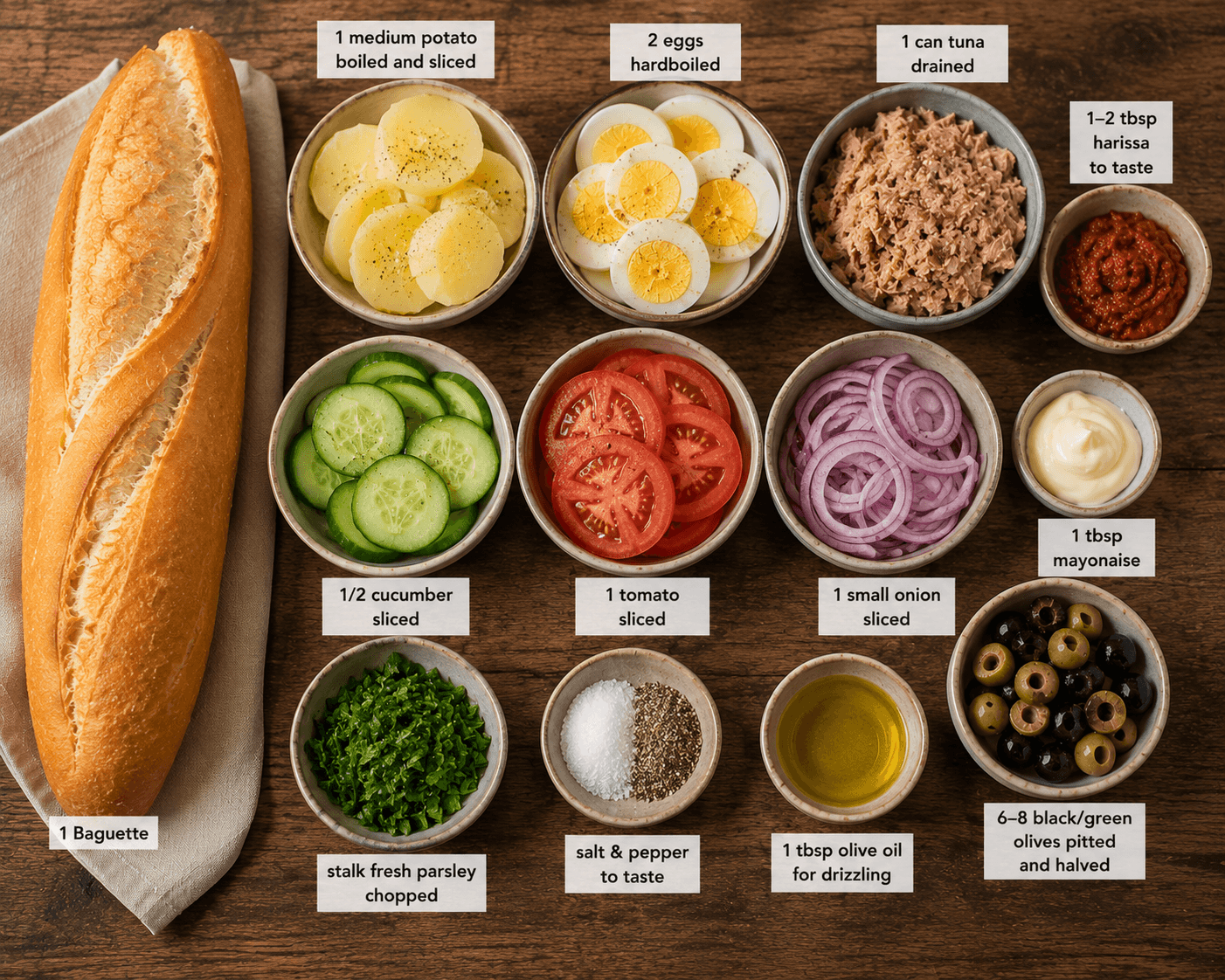 Kaskrout tounsi ingredients