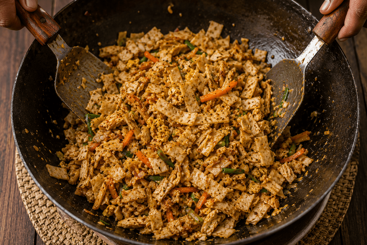 Kottu Roti with spatulas