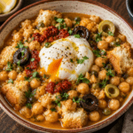 Lablebi with a poached egg