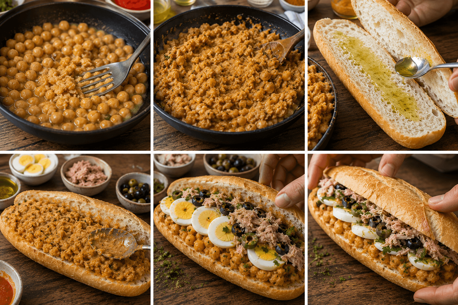 Lablebi sandwich making Lablebi sandwich making