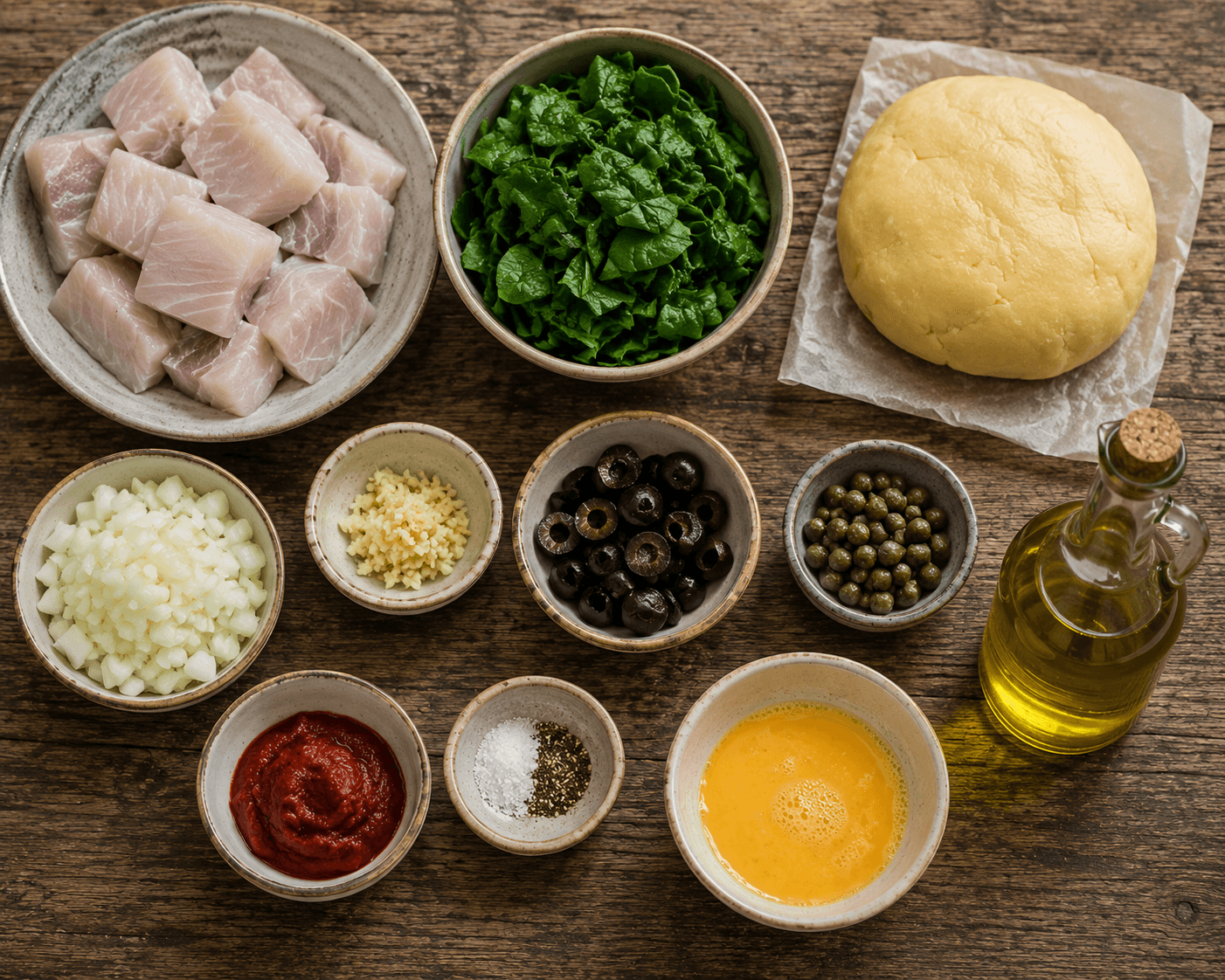 Lampuki pie ingredients