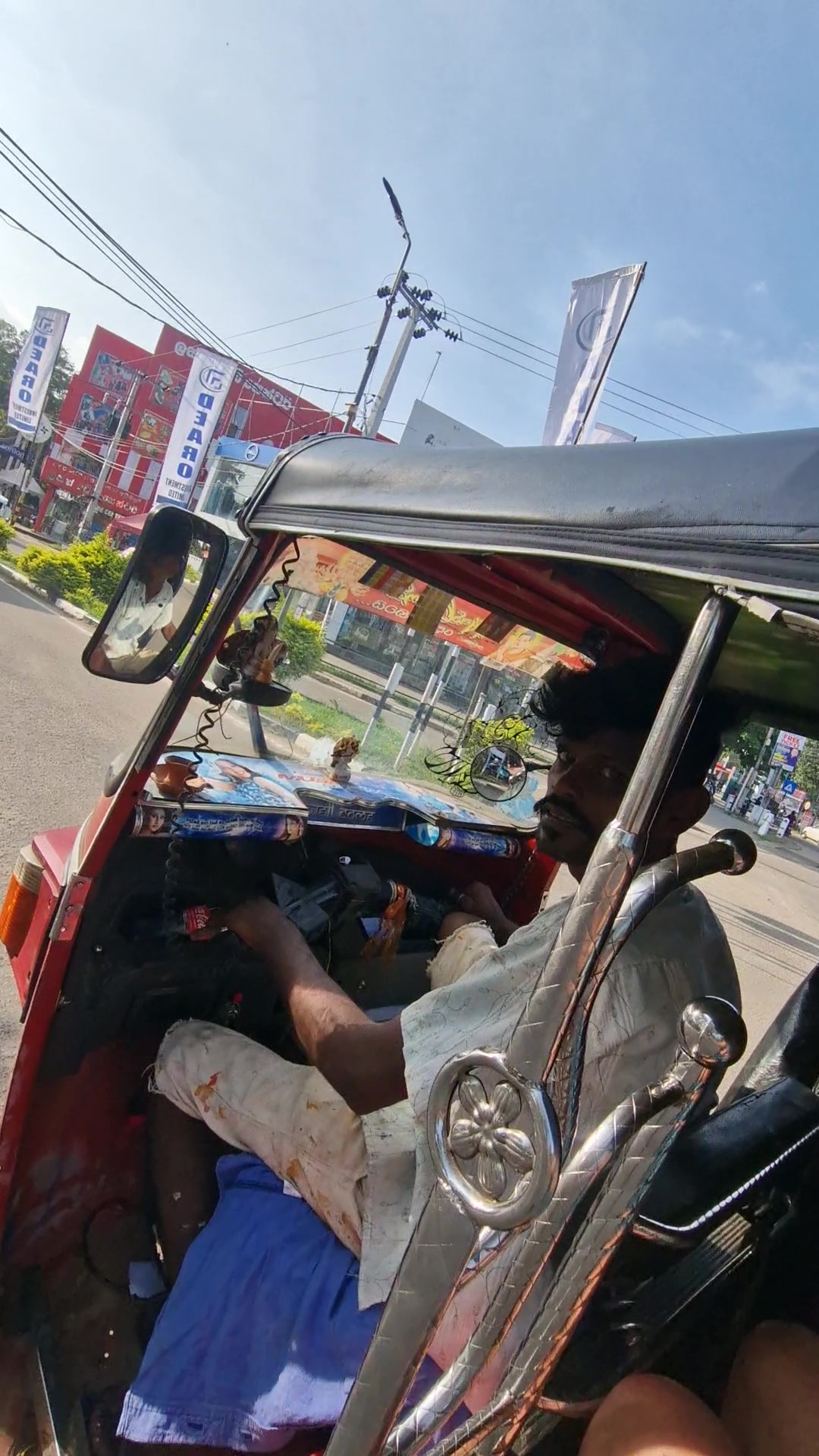 Riding a tuk-tuk in Sri Lanka