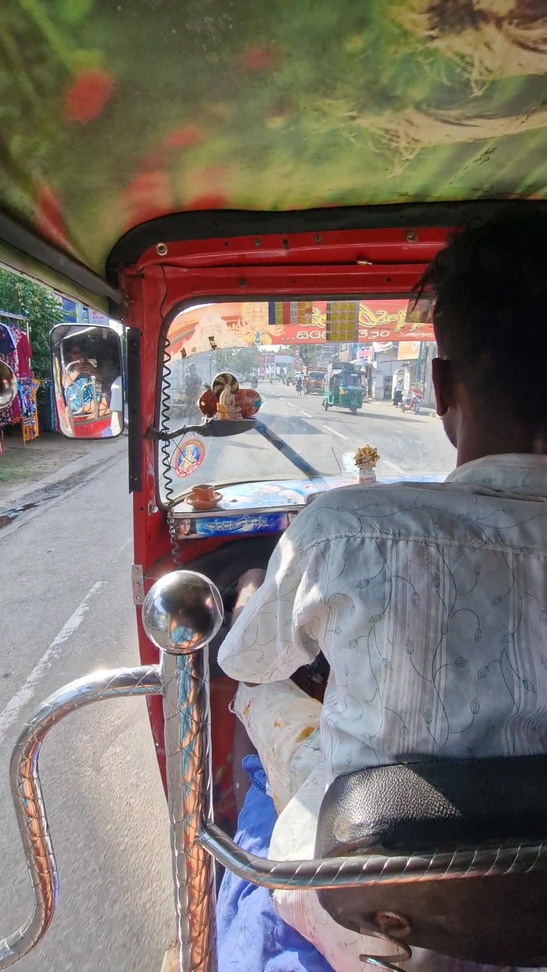 View from the back of a tuk-tuk in Sri Lanka