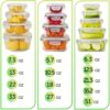 PrepNaturals 10 Pack Glass Food Storage Containers PrepNaturals Glass Meal Prep Containers (10-pack)