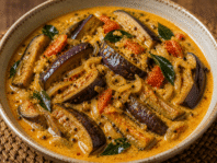 Sri Lankan Aubergine Curry in a bowl