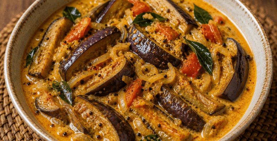 Sri Lankan Aubergine Curry in a bowl Sri Lankan Aubergine Curry in a bowl
