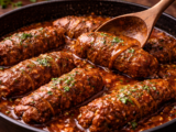 Bragjoli tradional Maltese beef olives in a pan