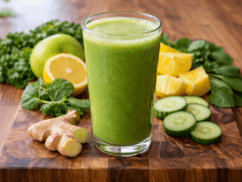 Fresh green smoothie with vibrant ingredients