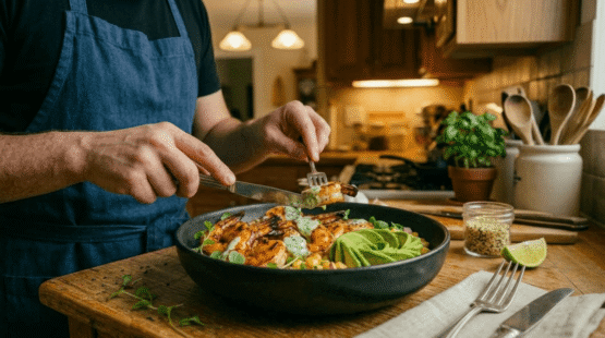 Grilled shrimp Bowl - Eating Grilled shrimp Bowl - Eating