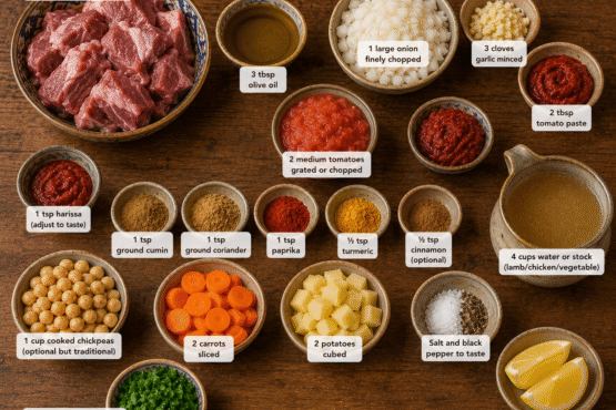 Ingredients of Lamb Marqa