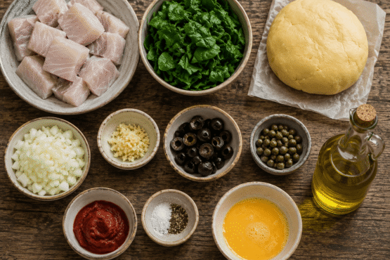 Lampuki Pie ingredients