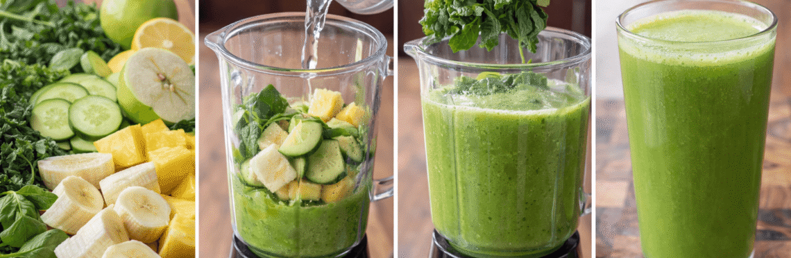 Making Green Machine Juice steps