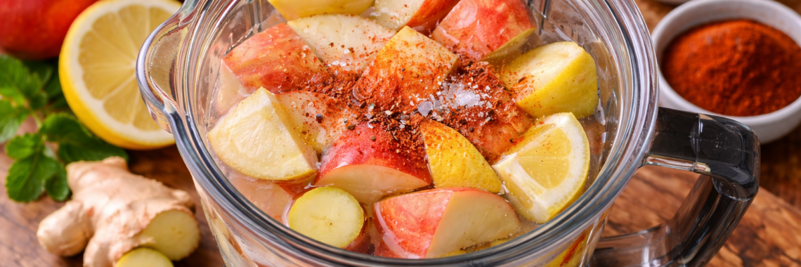 Spicy apple juice ingredients preparation