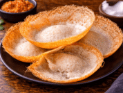 Sri Lankan hoppers on rustic plate